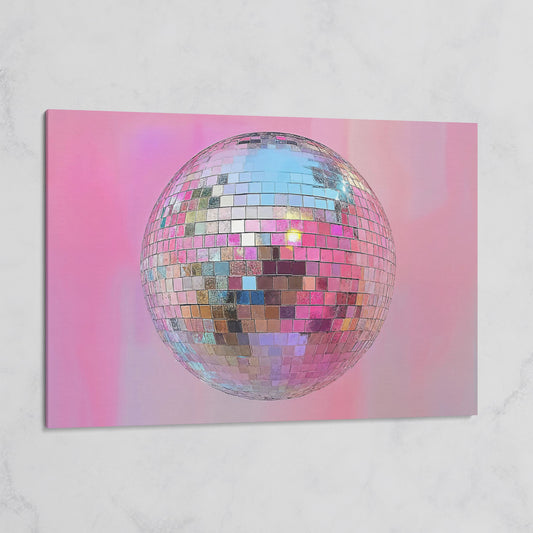 Pink Disco Ball Abstract Canvas on gallery wrap