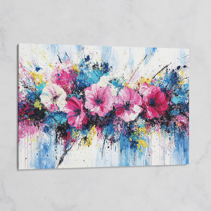 Modern Vibrant Floral Canvas Print on gallery wrap