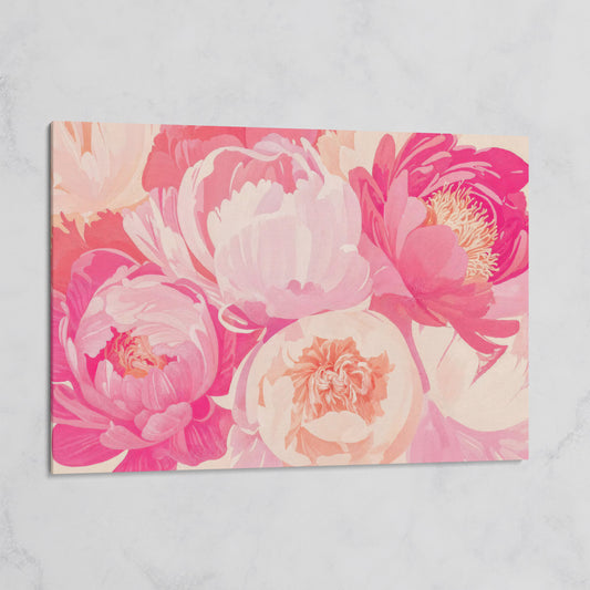 Pink Peonies Canvas Print on gallery wrap