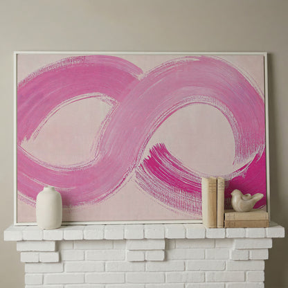 Pink Infinity Loop Canvas Print in white floating frame