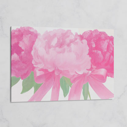 Peony Bouquet Canvas Wall Art on gallery wrap