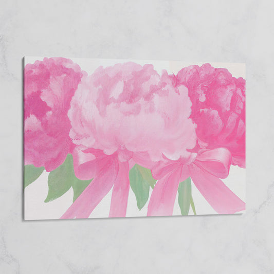 Peony Bouquet Canvas Wall Art on gallery wrap