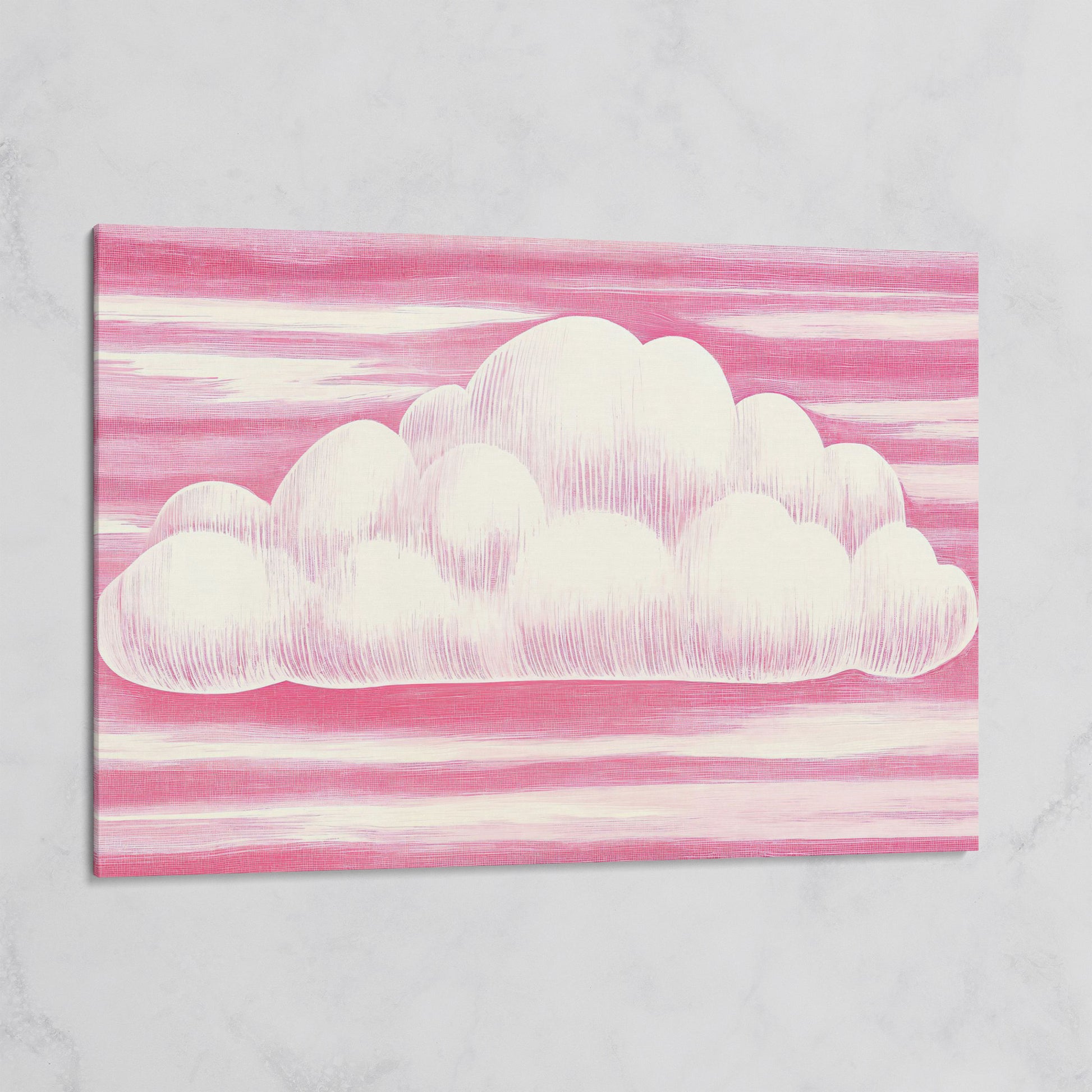 Pink Cloud Canvas Art for Kids' Rooms on gallery wrap