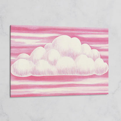 Pink Cloud Canvas Art for Kids' Rooms on gallery wrap