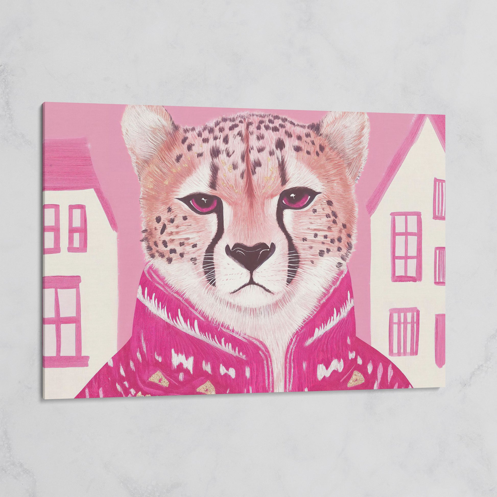 Chic Cheetah in Pink Canvas Print on gallery wrap
