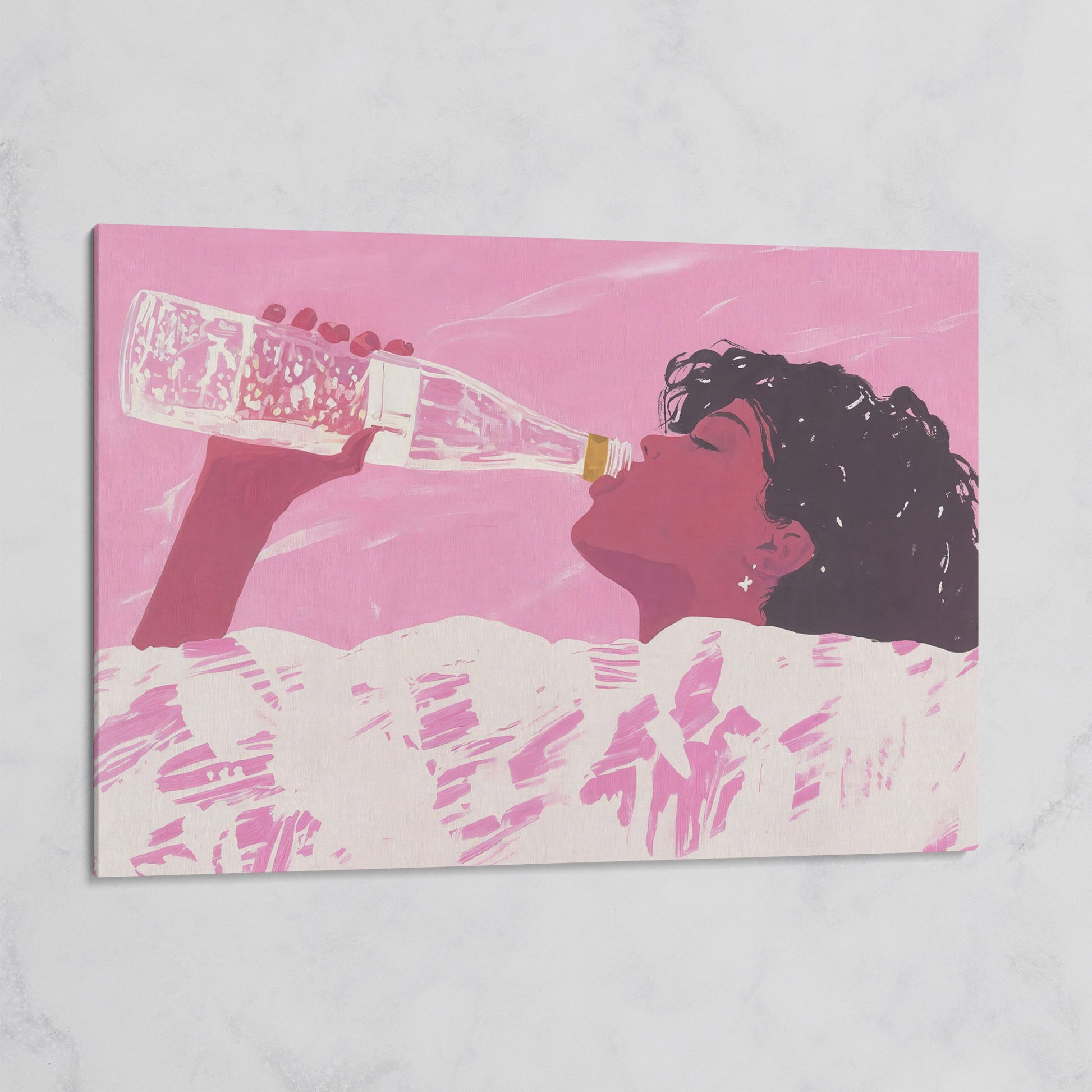 Pink Abstract Woman Canvas Print on gallery wrap