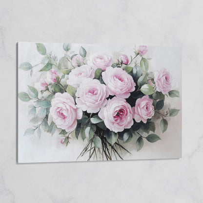 Pink Roses in Bloom Canvas Print on gallery wrap