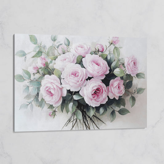 Pink Roses in Bloom Canvas Print on gallery wrap