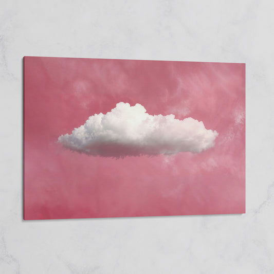 Single Cloud in Rose Quartz Sky Canvas on gallery wrap