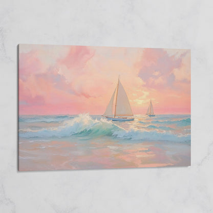 Sailboat at Sunrise Canvas on gallery wrap