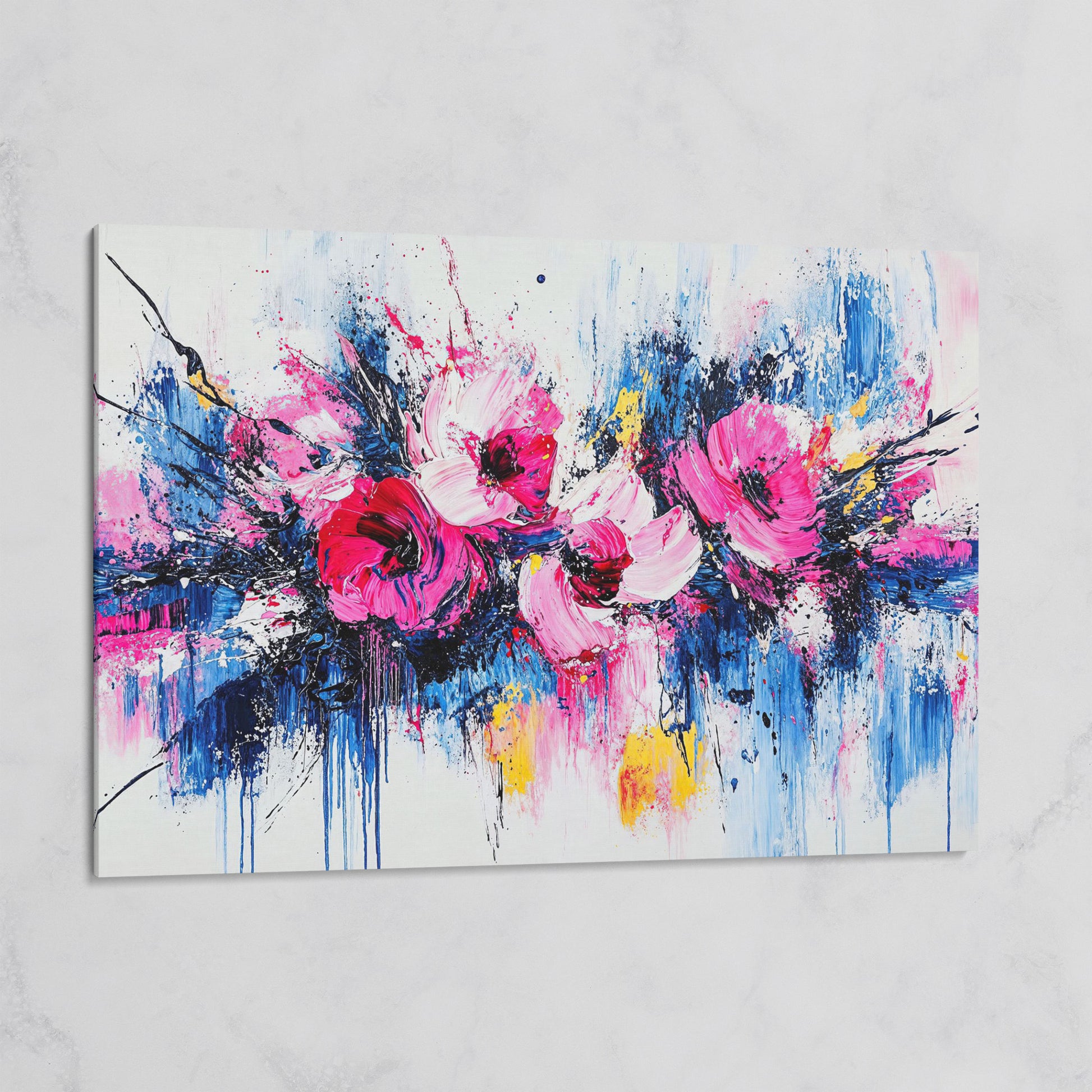 Abstract Floral Splatter Canvas Print on gallery wrap