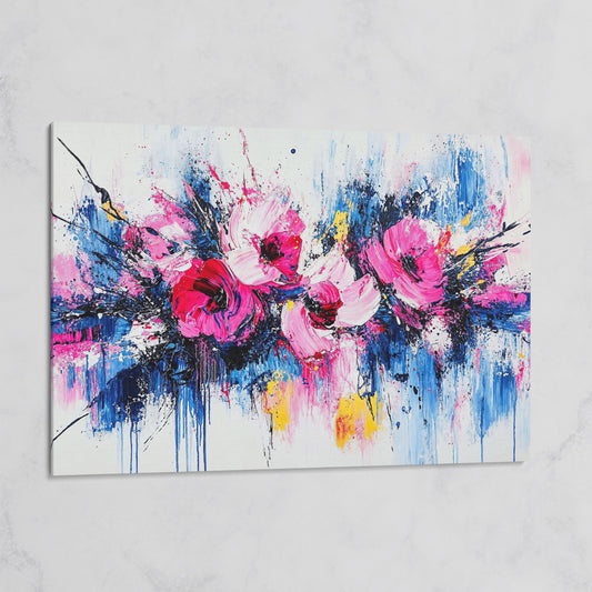 Abstract Floral Splatter Canvas Print on gallery wrap