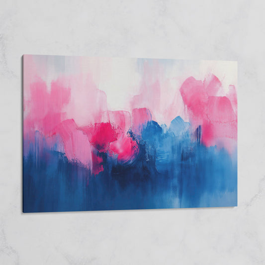 Abstract Pink and Blue Dreamscape Canvas on gallery wrap