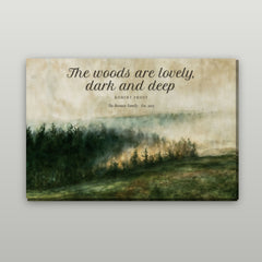Pines in Fog Personalized Canvas Wall Art, Your Words or Family Name