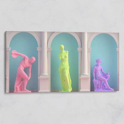 Colorful Greek Statue Pop Art Canvas on gallery wrap