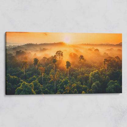 Tropical Rainforest Sunset Canvas Print on gallery wrap