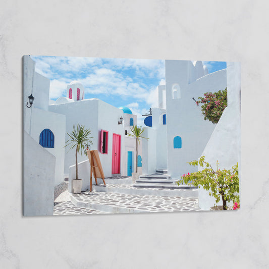 Santorini Cycladic Houses Canvas Print on gallery wrap