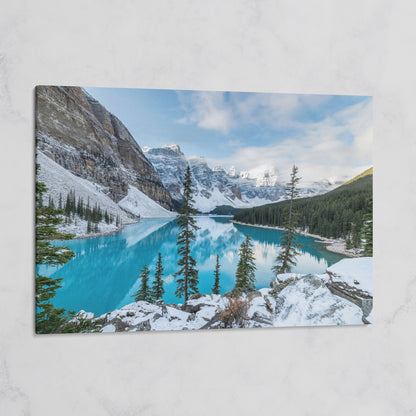 Moraine Lake Canvas Print. Banff Mountain Wall Art on gallery wrap