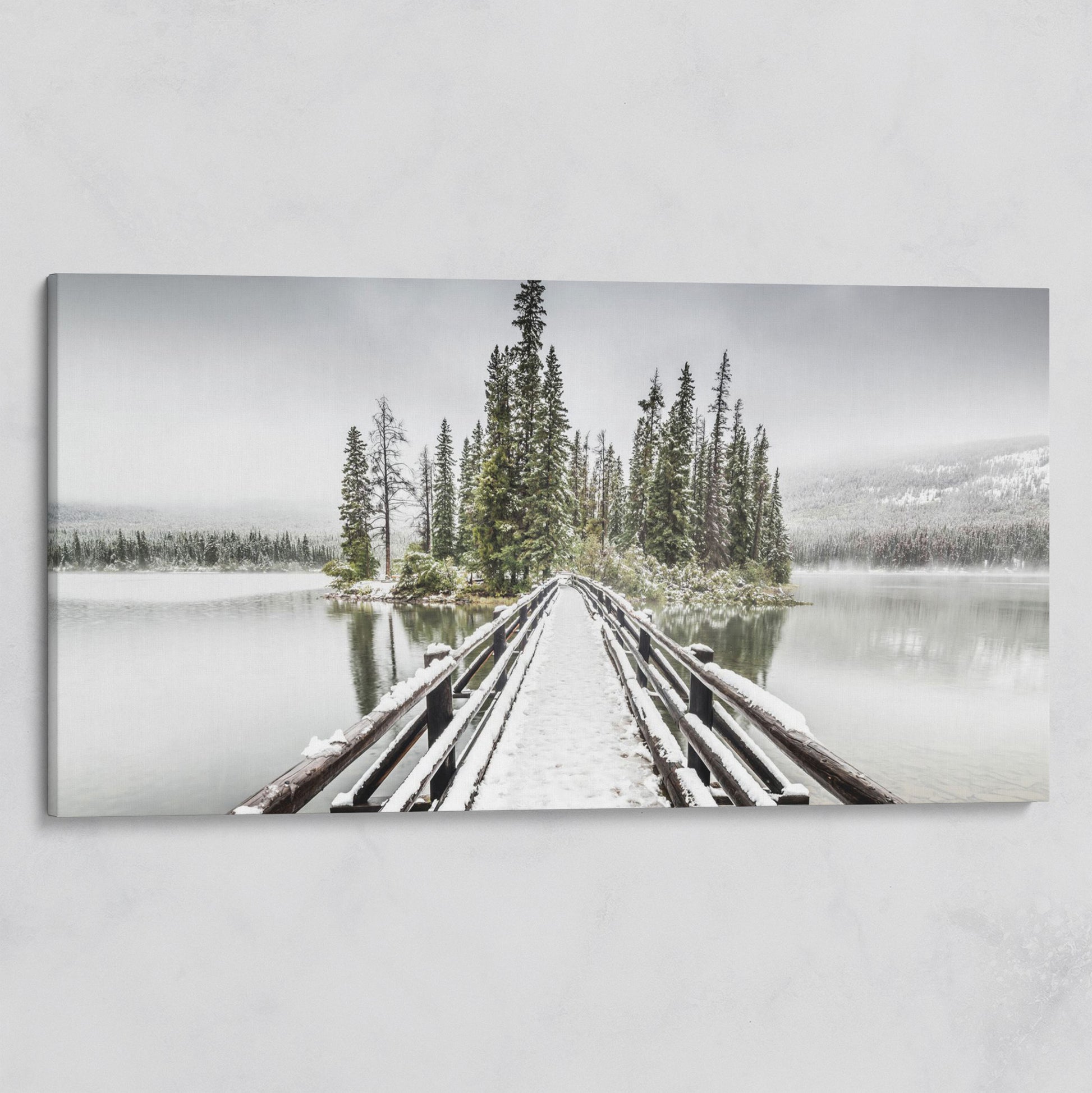Pyramid Island, Jasper National Park Canvas on gallery wrap