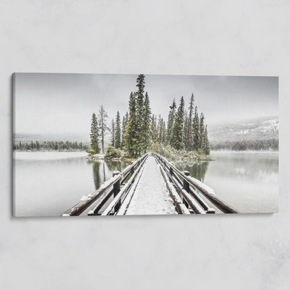 Pyramid Island, Jasper National Park Canvas on gallery wrap
