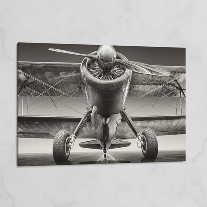 Vintage Airplane on Runway Canvas on gallery wrap