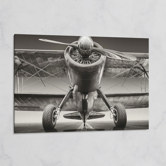 Vintage Airplane on Runway Canvas on gallery wrap