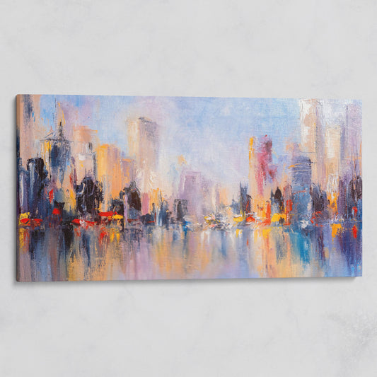 Abstract Skyline Cityscape Canvas on gallery wrap