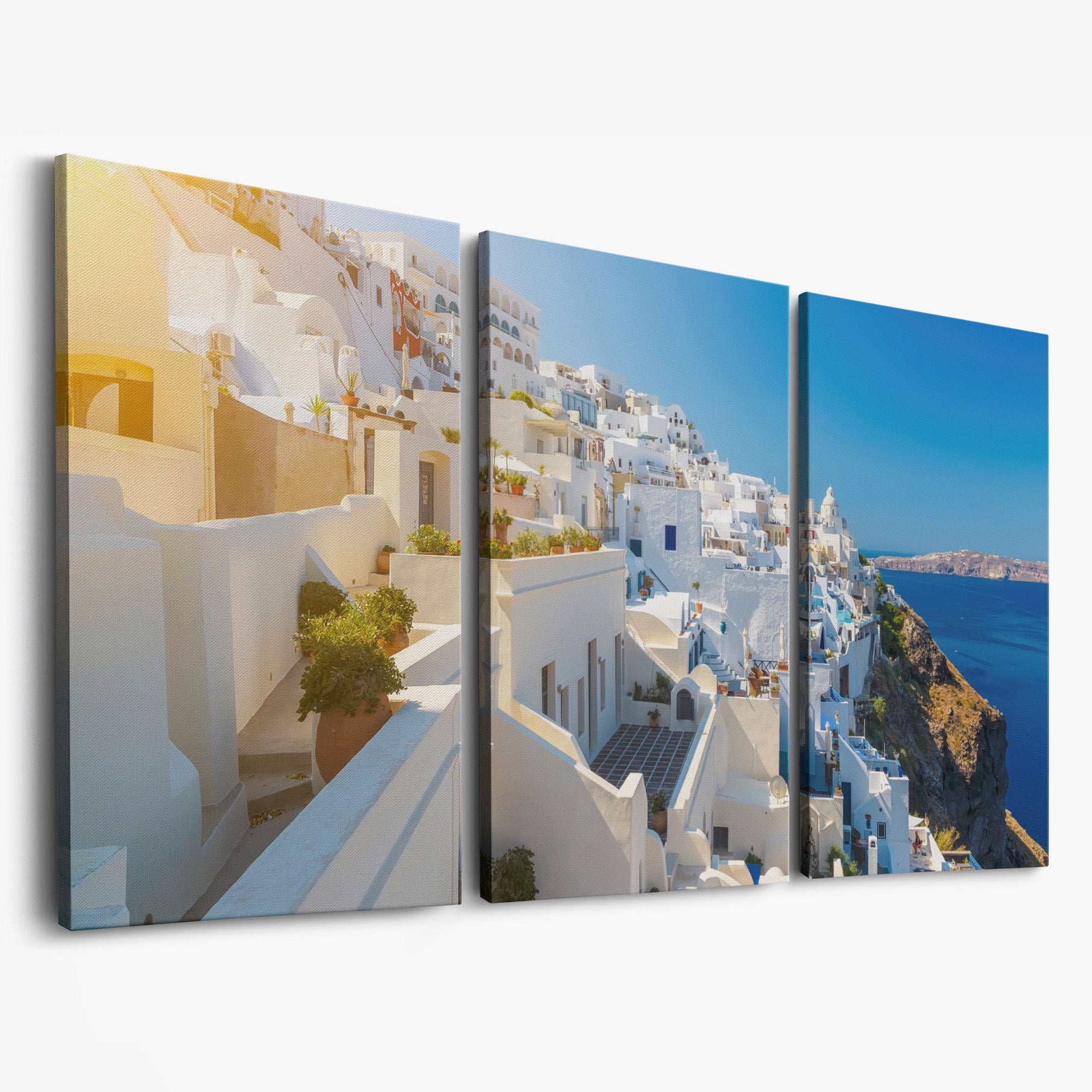Santorini, Greece Canvas Print as 3-panel split version