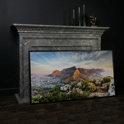 Table Mountain Landscape Canvas in black floating frame