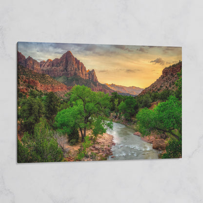Zion Canyon Landscape Canvas Print on gallery wrap