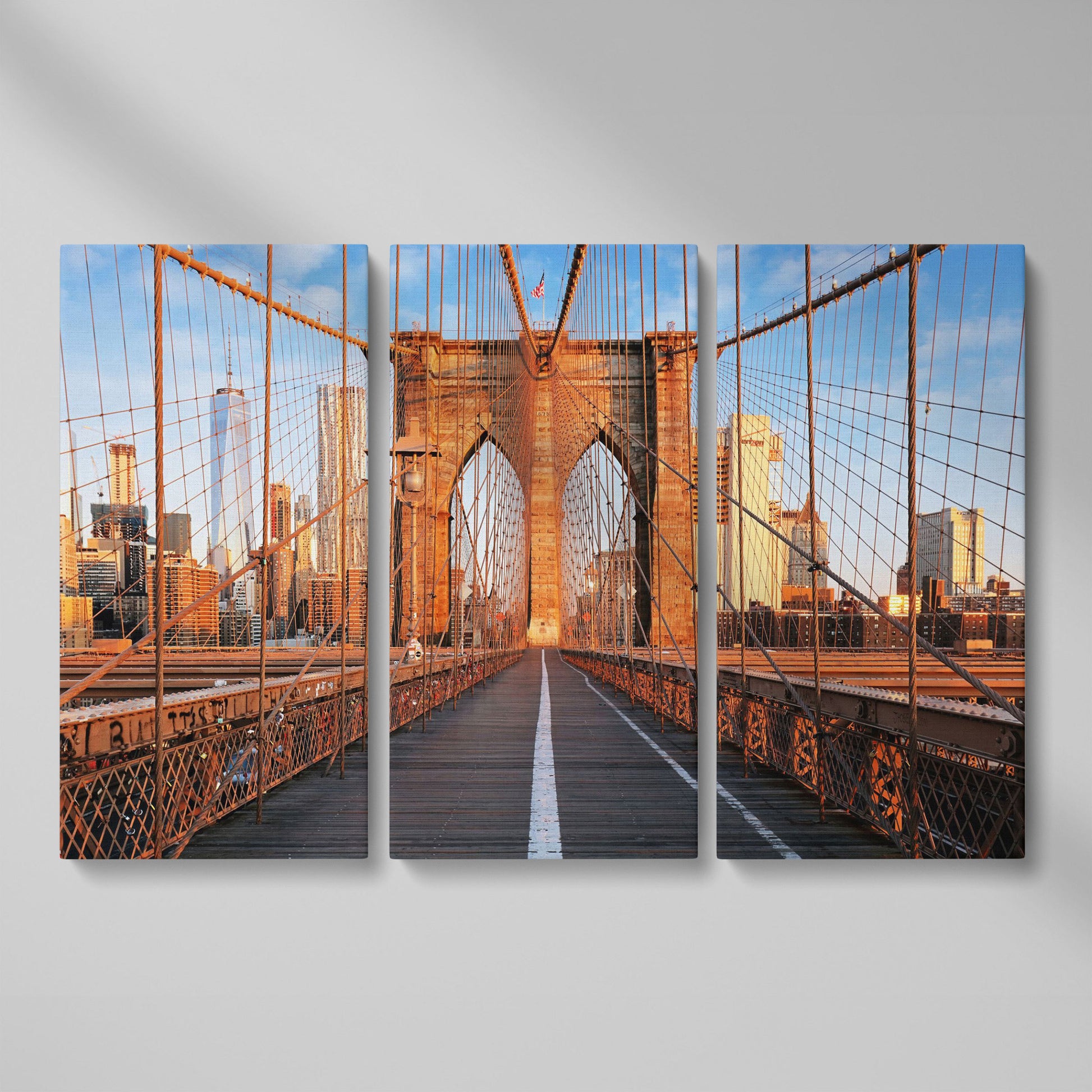Brooklyn Bridge New York Canvas Print as 3-panel split version
