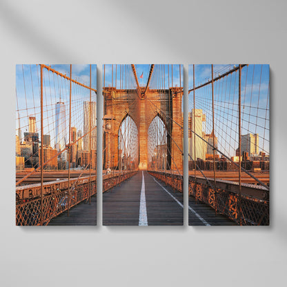Brooklyn Bridge New York Canvas Print as 3-panel split version