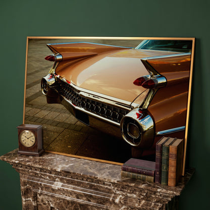 1959 Pink Cadillac Canvas in antique gold floating frame