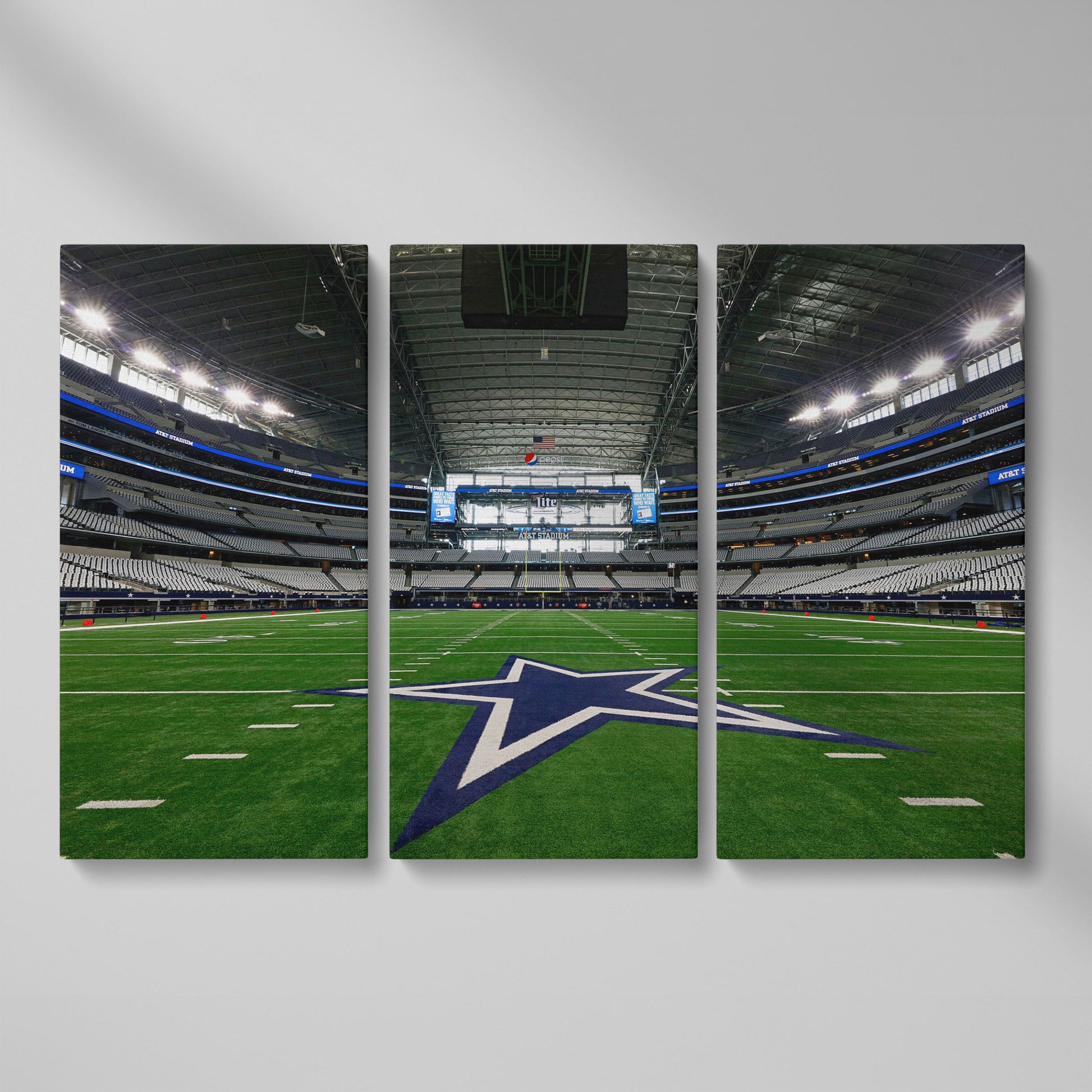 AT&T Stadium Canvas Print as 3-panel split version