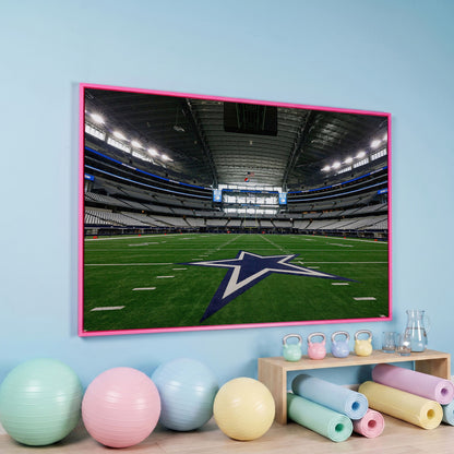 AT&T Stadium Canvas Print in pink floating frame