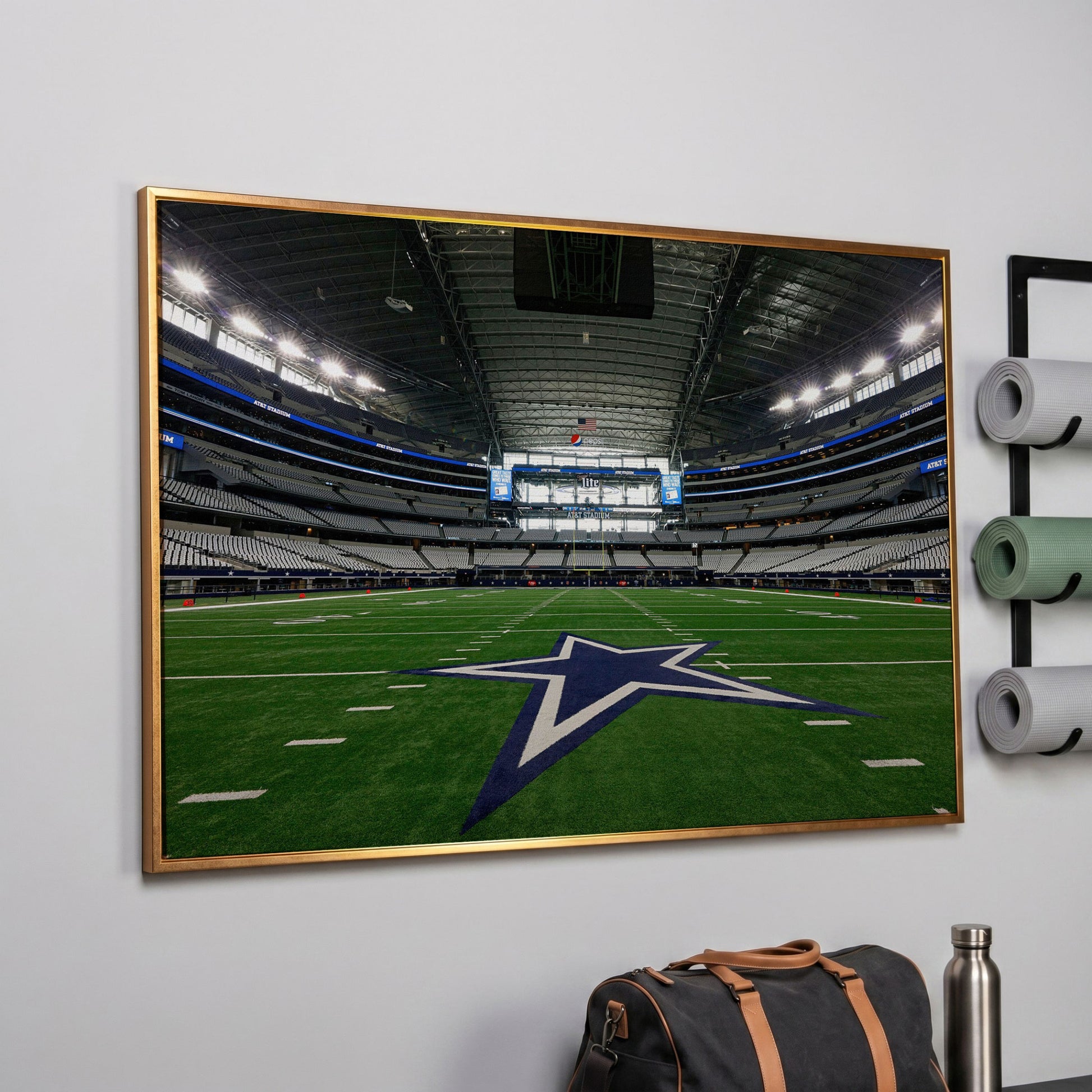 AT&T Stadium Canvas Print in rose gold floating frame