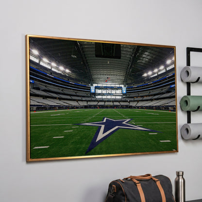 AT&T Stadium Canvas Print in rose gold floating frame