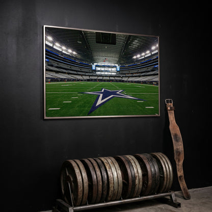 AT&T Stadium Canvas Print in silver floating frame