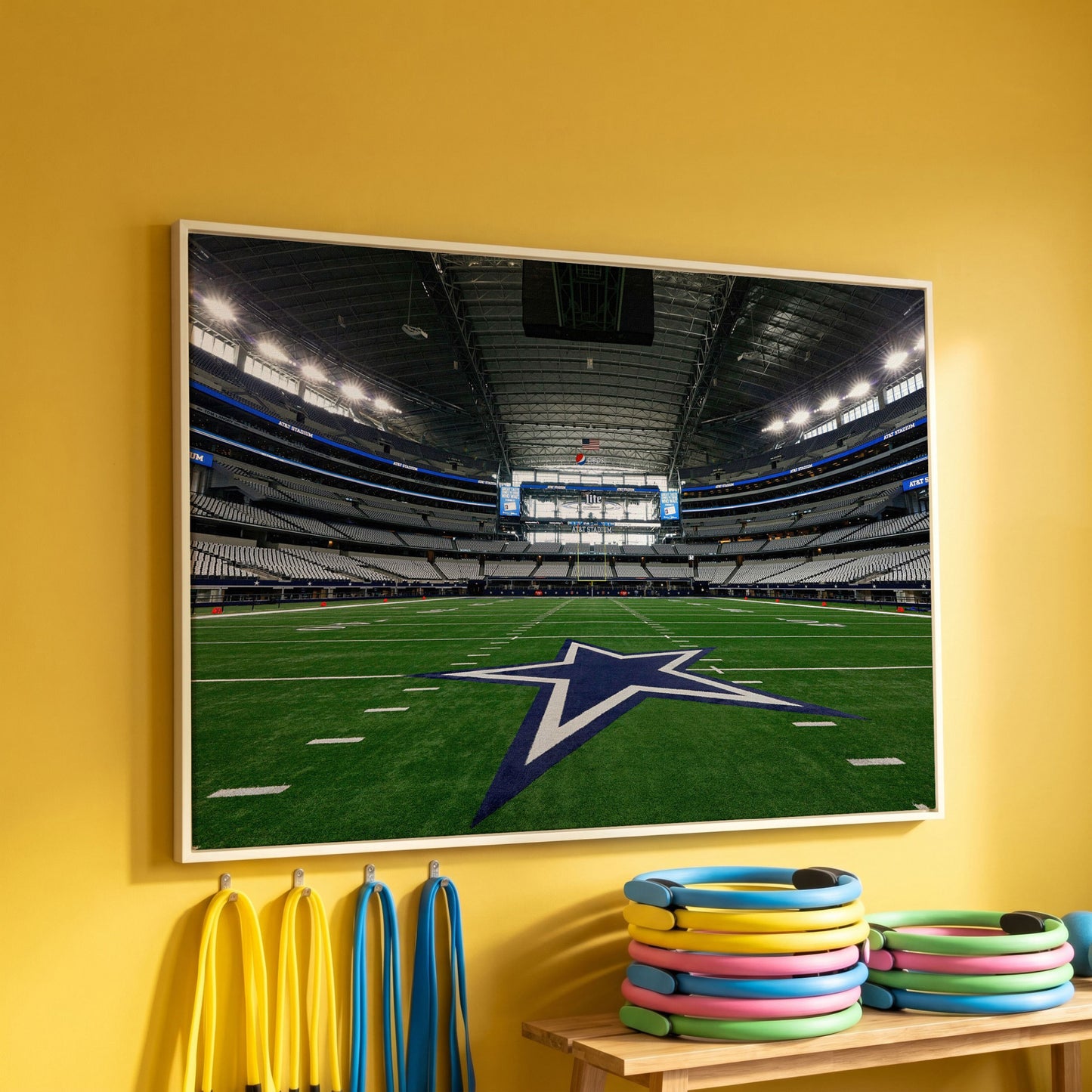 AT&T Stadium Canvas Print in white floating frame