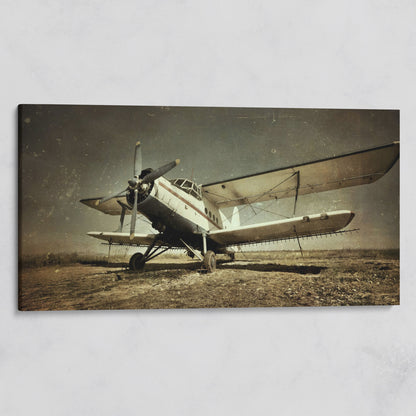Vintage Airplane Canvas Wall Art, Extra Large on gallery wrap