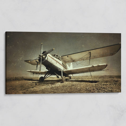 Vintage Airplane Canvas Wall Art, Extra Large on gallery wrap