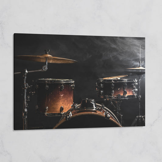 Drum Kit Stage Canvas Print for Musicians on gallery wrap