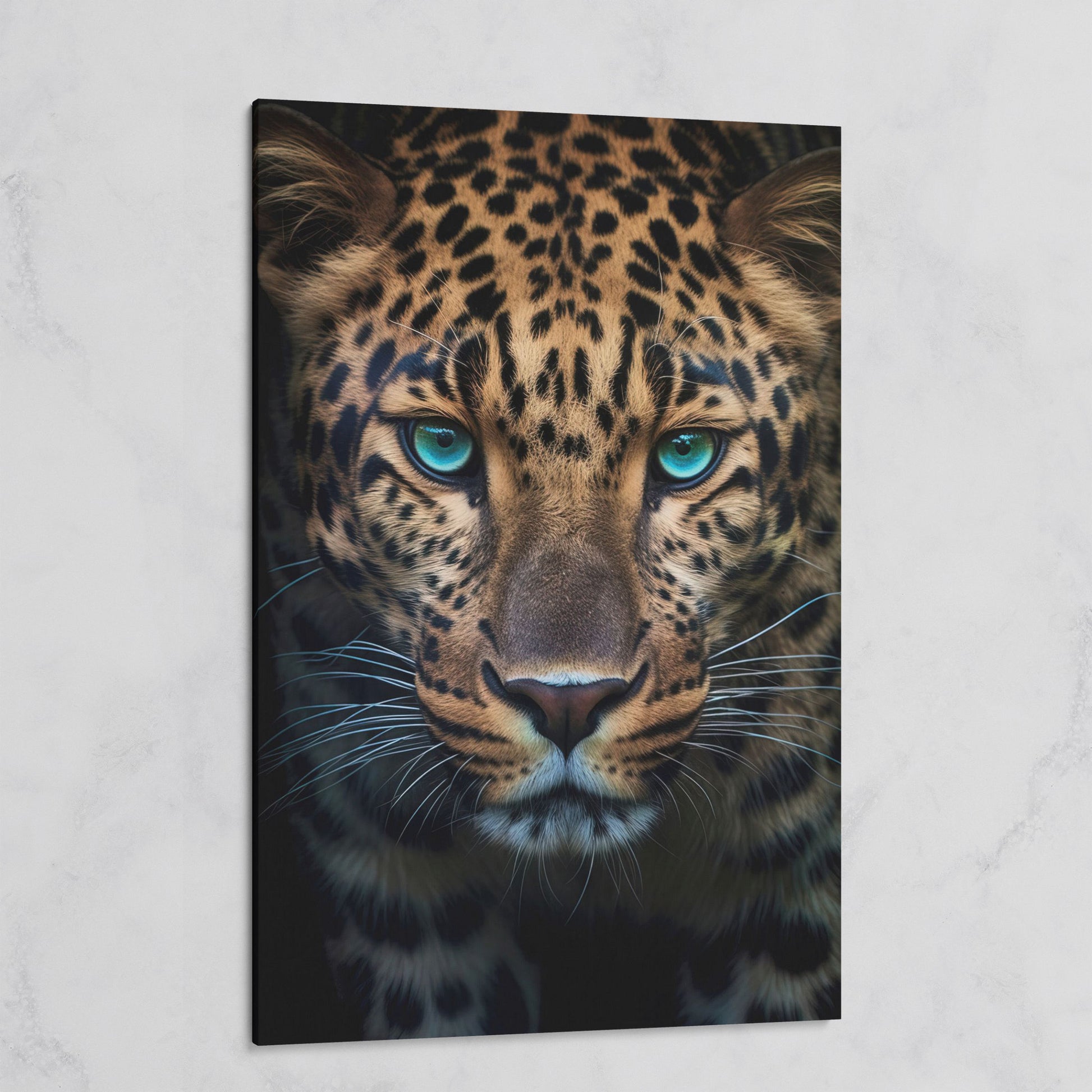 Blue-Eyed Leopard Canvas Print on gallery wrap