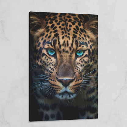 Blue-Eyed Leopard Canvas Print on gallery wrap