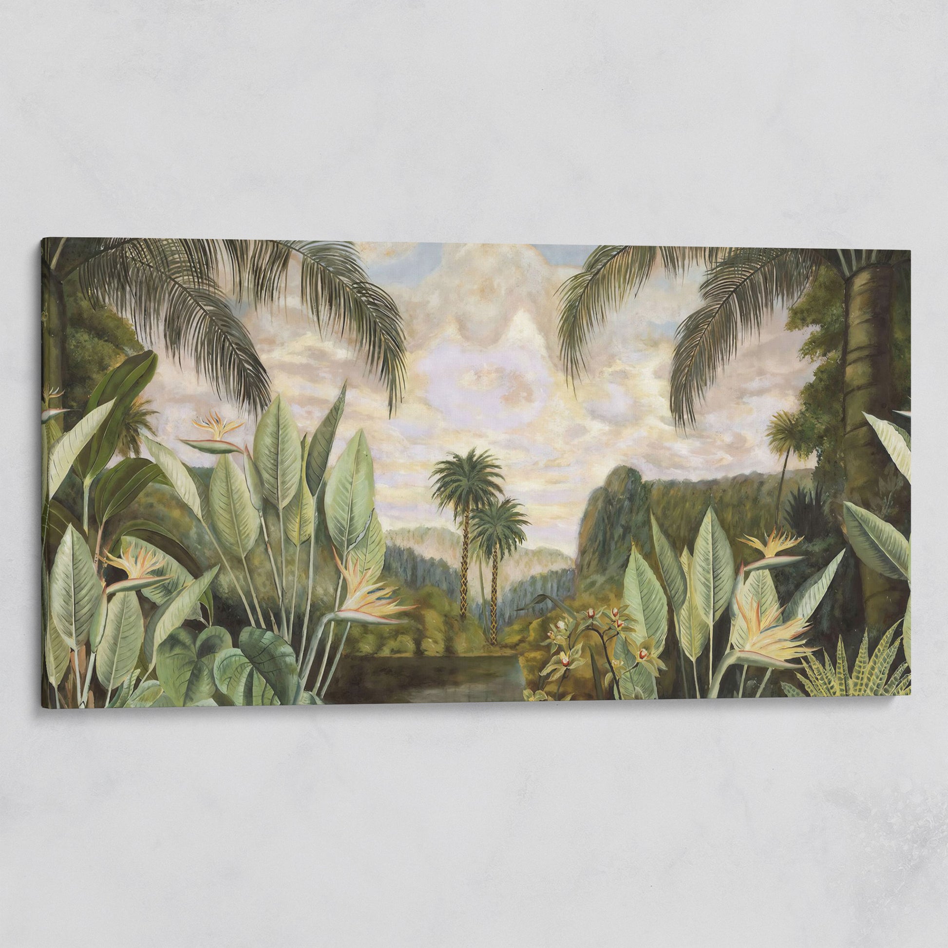 Tropical Jungle with Banana Leaves Canvas on gallery wrap
