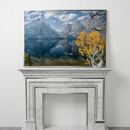 Grand Teton Fall Colors Canvas in silver floating frame