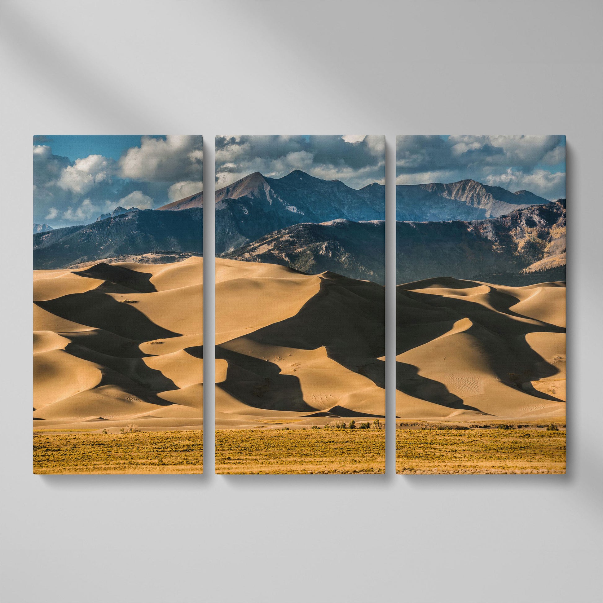 Great Sand Dunes Sunset Canvas Print as 3-panel split version