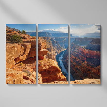 Toroweap Point Sunrise Canvas Print as 3-panel split version