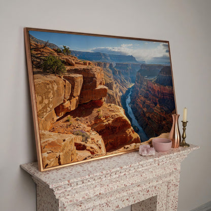 Toroweap Point Sunrise Canvas Print in rose gold floating frame