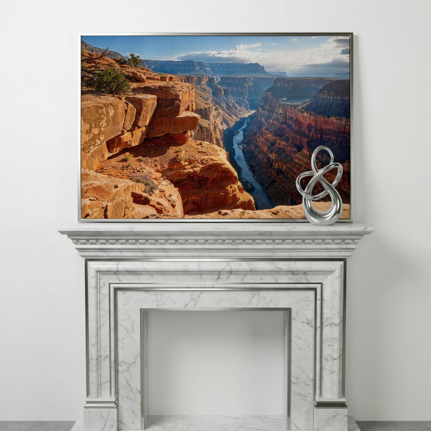 Toroweap Point Sunrise Canvas Print in silver floating frame